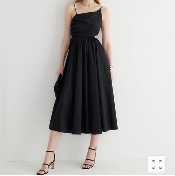 J. Crew Dresses & Skirts - NWOT, J.Crew Collection Black Cotton side-cutout midi dress Sz 6